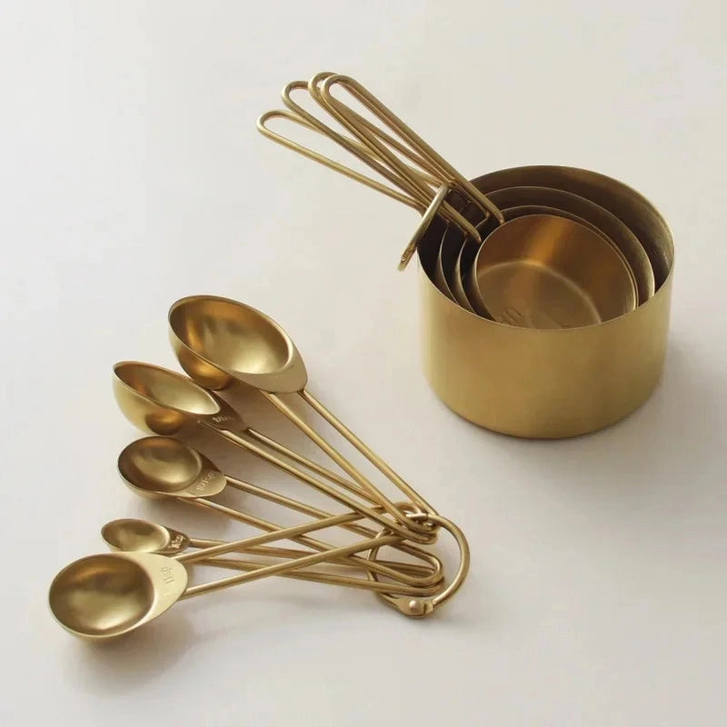 9-Piece Gold Stainless Steel Measuring Set